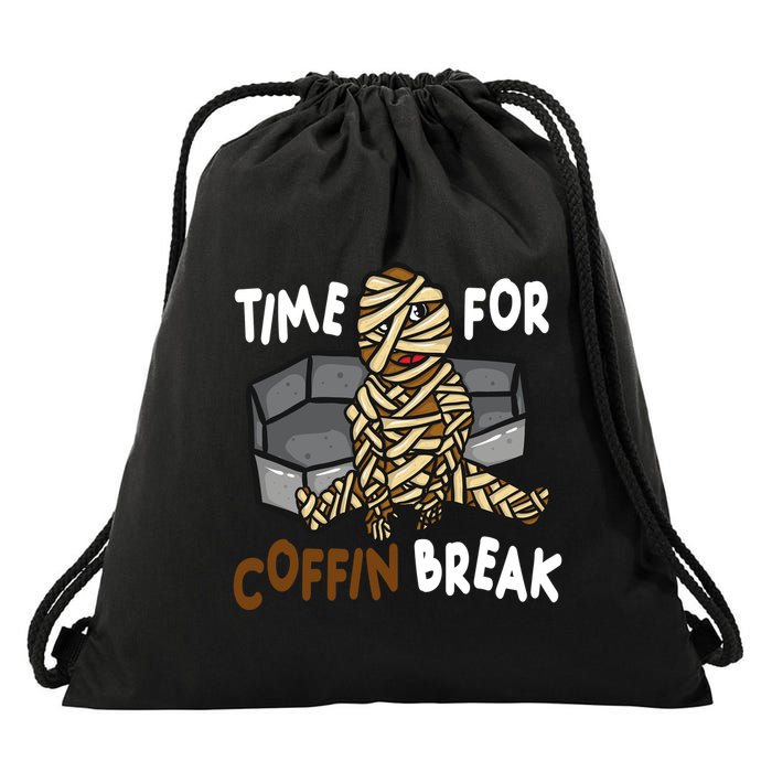 Time For Coffin Break Zombie Funny Drawstring Bag