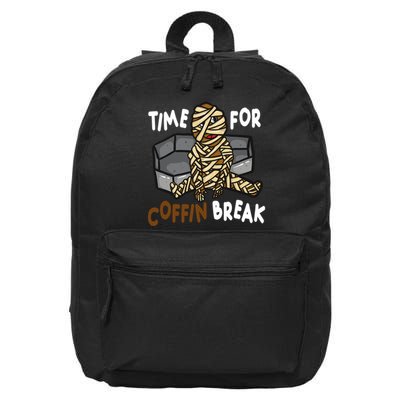 Time For Coffin Break Zombie Funny 16 in Basic Backpack
