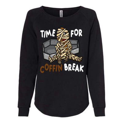 Time For Coffin Break Zombie Funny Womens California Wash Sweatshirt