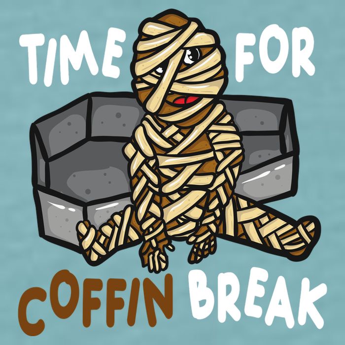 Time For Coffin Break Zombie Funny Sueded Cloud Jersey T-Shirt