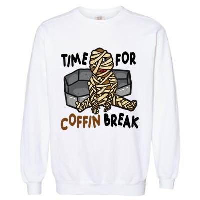 Time For Coffin Break Zombie Funny Garment-Dyed Sweatshirt