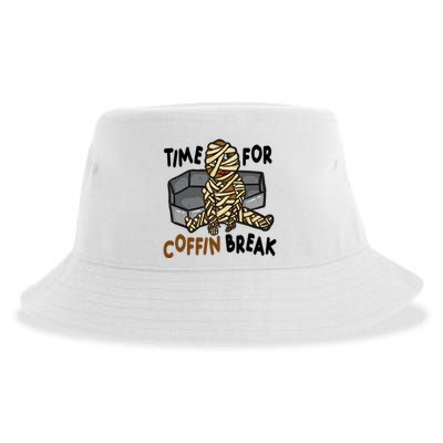 Time For Coffin Break Zombie Funny Sustainable Bucket Hat