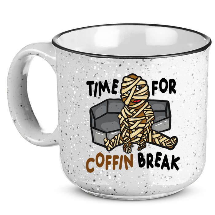 Time For Coffin Break Zombie Funny 15oz Campfire Ceramic Mug