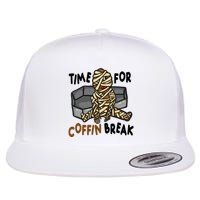 Time For Coffin Break Zombie Funny Flat Bill Trucker Hat
