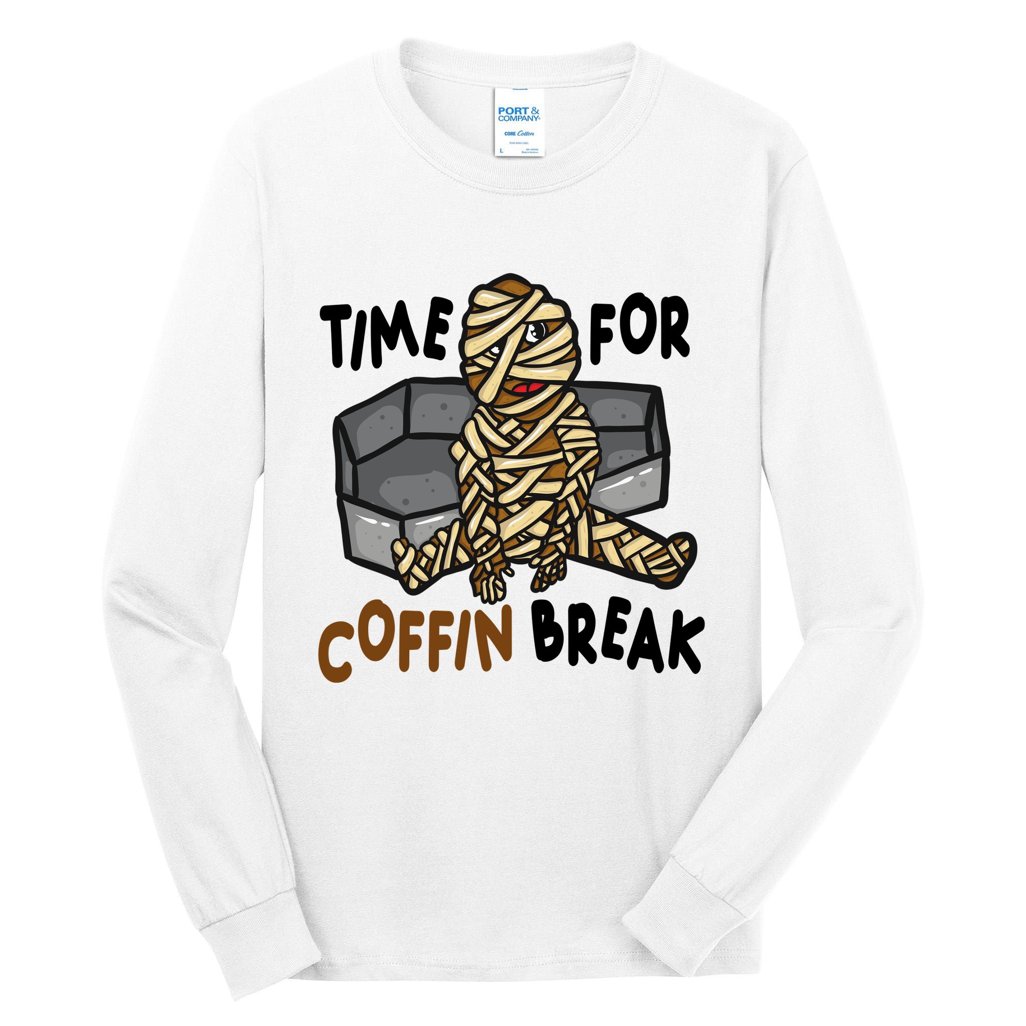 Time For Coffin Break Zombie Funny Tall Long Sleeve T-Shirt