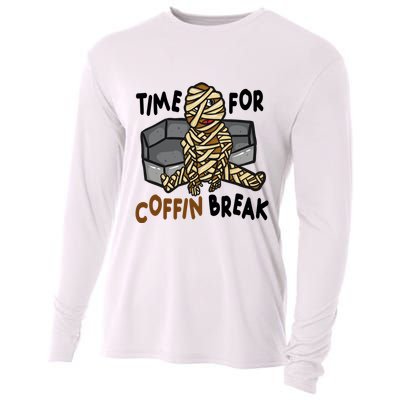 Time For Coffin Break Zombie Funny Cooling Performance Long Sleeve Crew