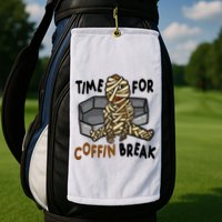 Time For Coffin Break Zombie Funny Golf Towel