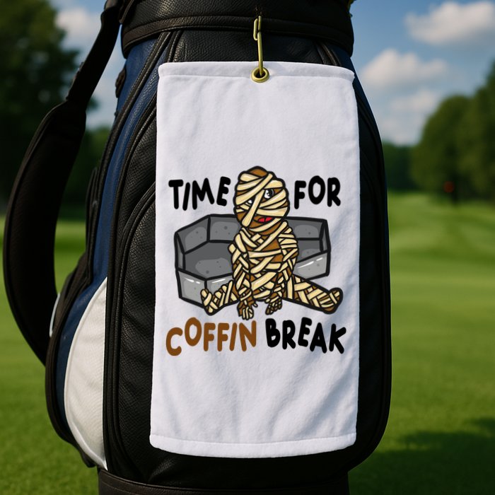 Time For Coffin Break Zombie Funny Golf Towel