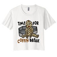 Time For Coffin Break Zombie Funny Crop Top