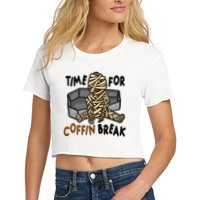 Time For Coffin Break Zombie Funny Crop Top