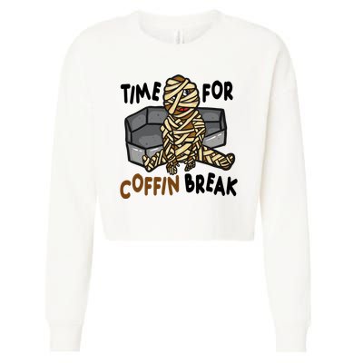 Time For Coffin Break Zombie Funny Cropped Pullover Crew