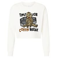 Time For Coffin Break Zombie Funny Cropped Pullover Crew