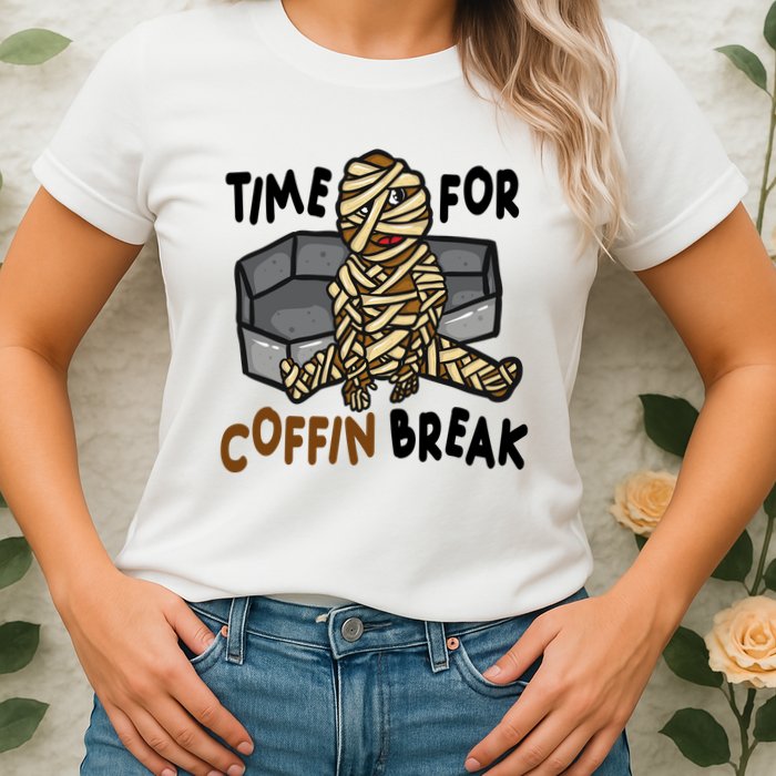 Time For Coffin Break Zombie Funny Womens T-Shirt