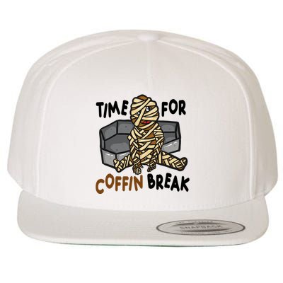 Time For Coffin Break Zombie Funny Wool Snapback Cap