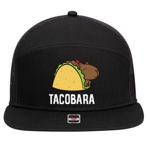 Tacobara Funny Capybara Tacos 7 Panel Mesh Trucker Snapback Hat