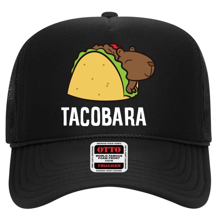 Tacobara Funny Capybara Tacos High Crown Mesh Back Trucker Hat