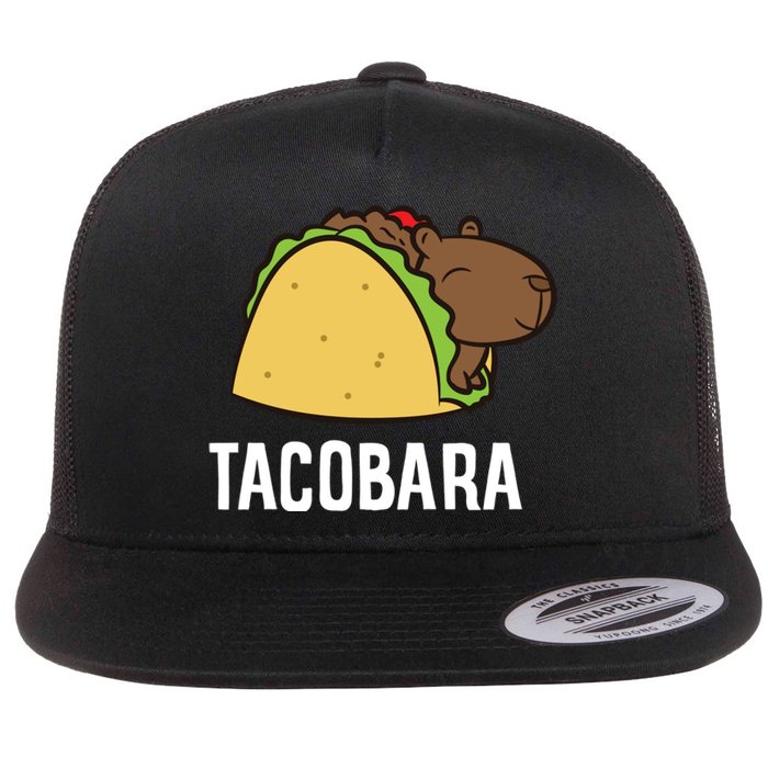 Tacobara Funny Capybara Tacos Flat Bill Trucker Hat