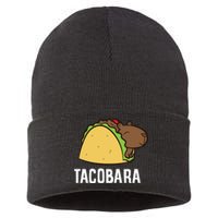 Tacobara Funny Capybara Tacos Sustainable Knit Beanie