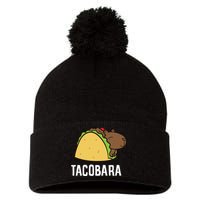 Tacobara Funny Capybara Tacos Pom Pom 12in Knit Beanie