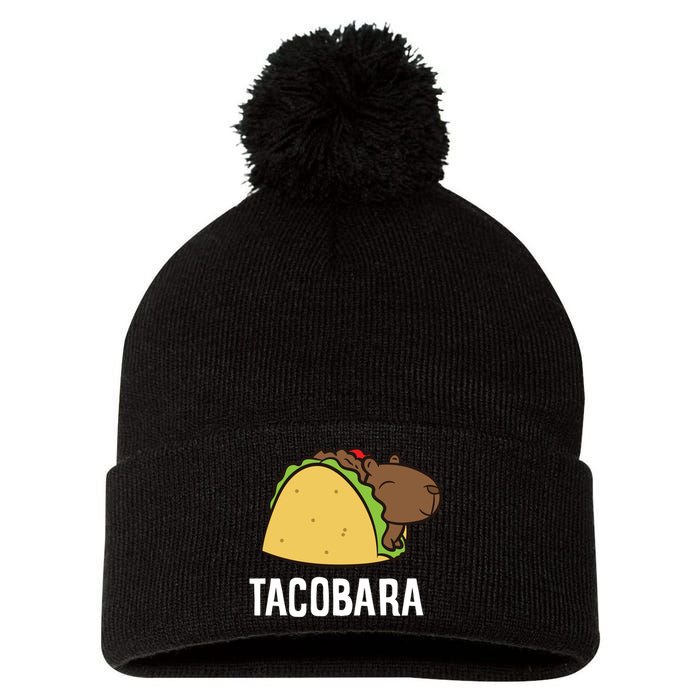 Tacobara Funny Capybara Tacos Pom Pom 12in Knit Beanie