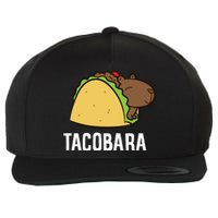 Tacobara Funny Capybara Tacos Wool Snapback Cap