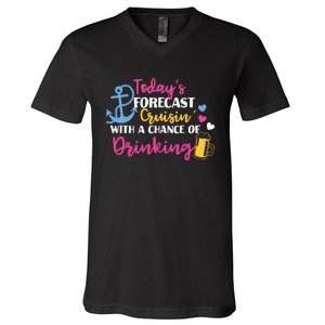 Todays Forecast Cruising With A Chance Of Drinking Funny V-Neck T-Shirt