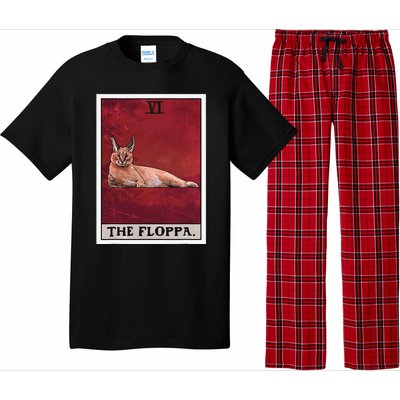 The Floppa Caracal Cat Tarot Card Funny Meme Pajama Set