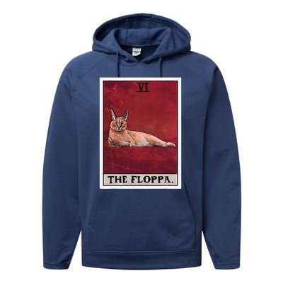 The Floppa Caracal Cat Tarot Card Funny Meme Performance Fleece Hoodie