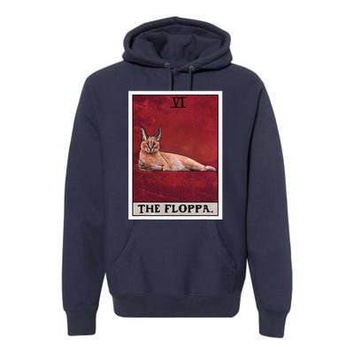 The Floppa Caracal Cat Tarot Card Funny Meme Premium Hoodie