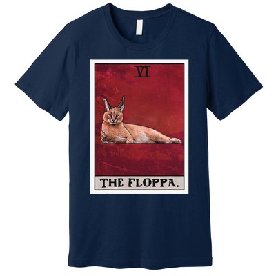 The Floppa Caracal Cat Tarot Card Funny Meme Premium T-Shirt