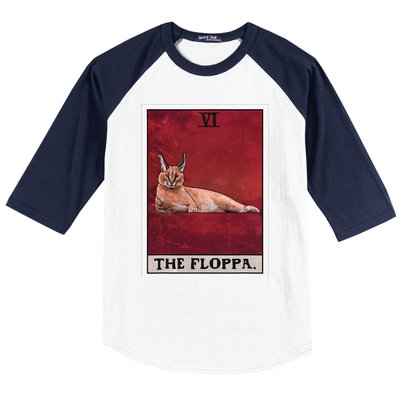 The Floppa Caracal Cat Tarot Card Funny Meme Baseball Sleeve Shirt