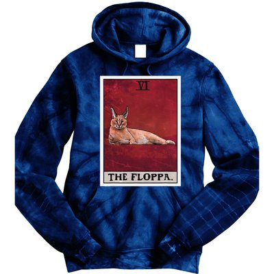 The Floppa Caracal Cat Tarot Card Funny Meme Tie Dye Hoodie