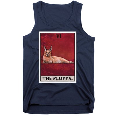 The Floppa Caracal Cat Tarot Card Funny Meme Tank Top