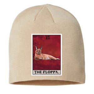 The Floppa Caracal Cat Tarot Card Funny Meme Sustainable Beanie