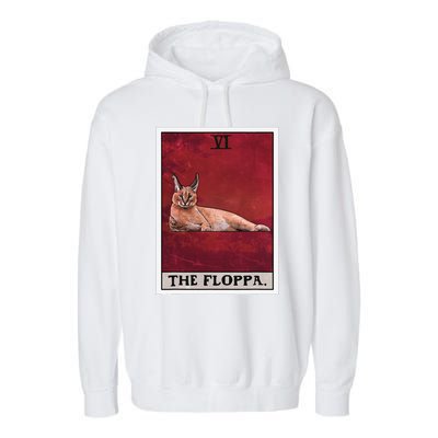 The Floppa Caracal Cat Tarot Card Funny Meme Garment-Dyed Fleece Hoodie