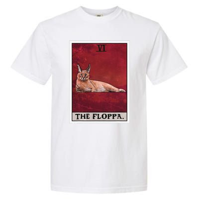 The Floppa Caracal Cat Tarot Card Funny Meme Garment-Dyed Heavyweight T-Shirt