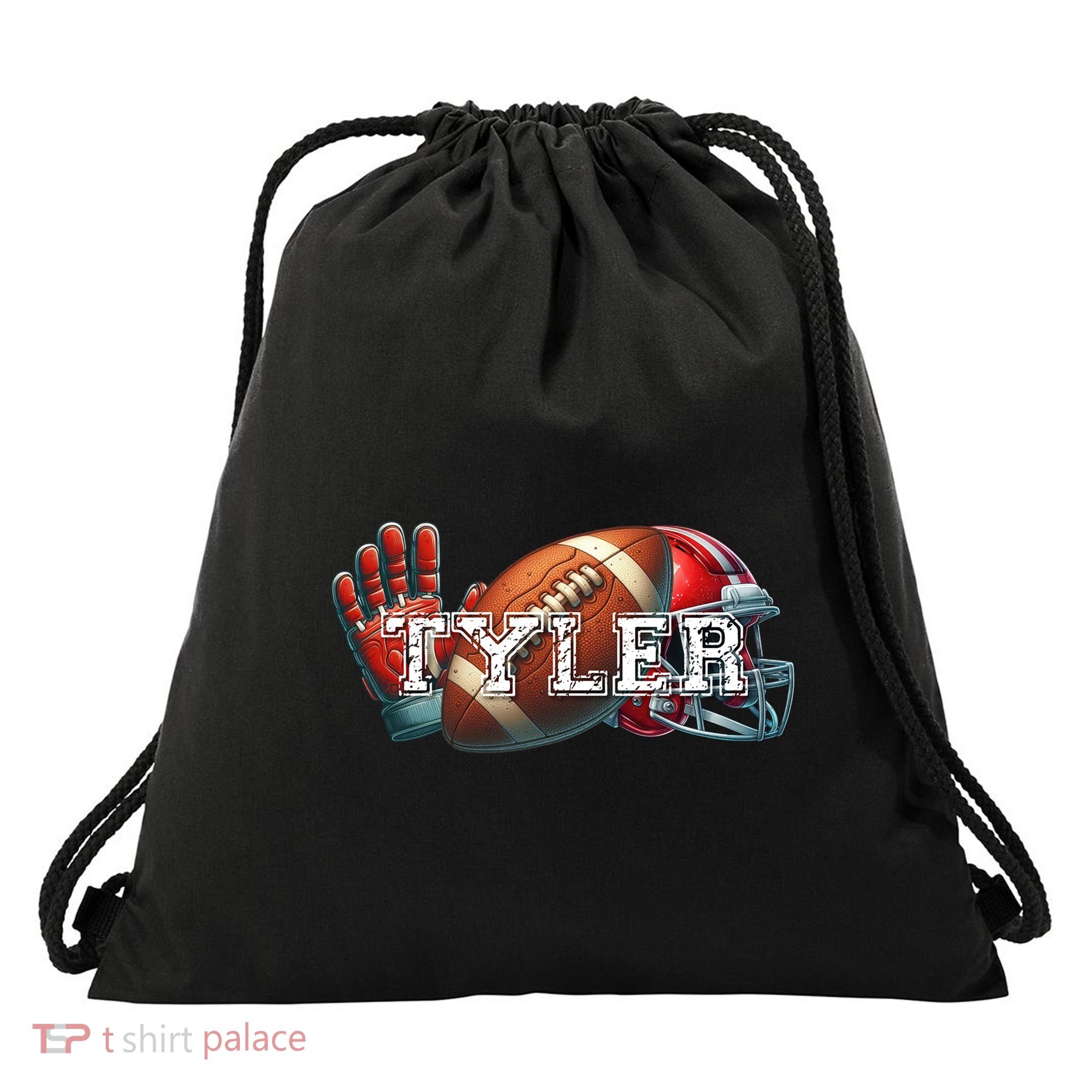 Tyler Football Custom Name Gift Drawstring Bag