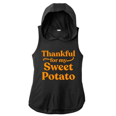 Thanksgiving For Couples Sweet Potato Yam Set Ladies PosiCharge Tri-Blend Wicking Draft Hoodie Tank