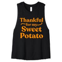 Thanksgiving For Couples Sweet Potato Yam Set Women's Racerback Cropped Tank