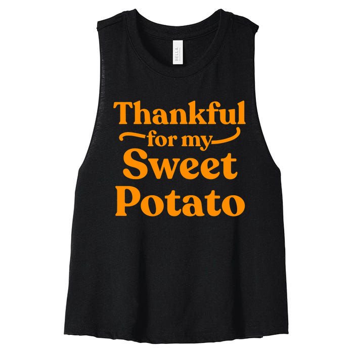 Thanksgiving For Couples Sweet Potato Yam Set Women's Racerback Cropped Tank