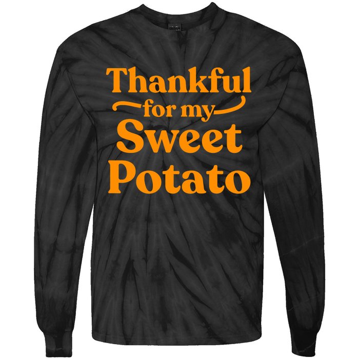 Thanksgiving For Couples Sweet Potato Yam Set Tie-Dye Long Sleeve Shirt