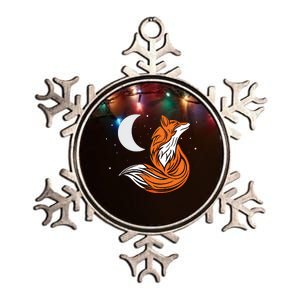 Tribal Fox Camper Zookeeper Wildlife Animal Lover Metallic Star Ornament