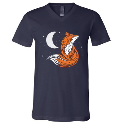 Tribal Fox Camper Zookeeper Wildlife Animal Lover V-Neck T-Shirt