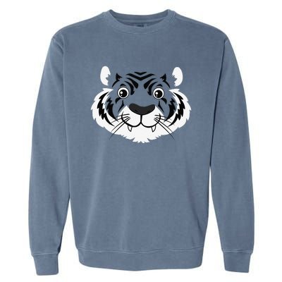 Tiger Face Costume Cute Easy Animal Halloween Gift Garment-Dyed Sweatshirt