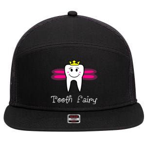 Tooth Fairy Cute Dental Hygienist Dentist Meaningful Gift 7 Panel Mesh Trucker Snapback Hat