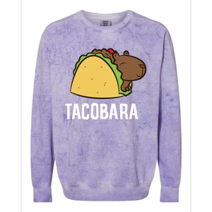 Tacobara Funny Capybara Tacos Colorblast Crewneck Sweatshirt