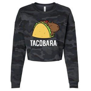 Tacobara Funny Capybara Tacos Cropped Pullover Crew