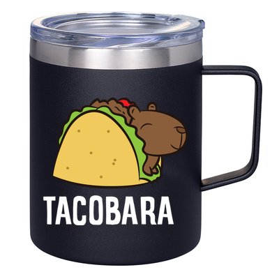 Tacobara Funny Capybara Tacos 12oz Stainless Steel Coffee Mug