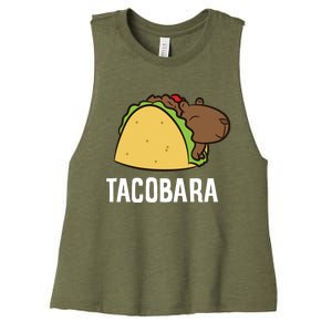 Tacobara Funny Capybara Tacos Women's Racerback Cropped Tank