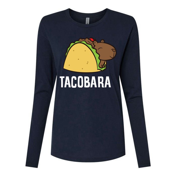 Tacobara Funny Capybara Tacos Womens Cotton Relaxed Long Sleeve T-Shirt